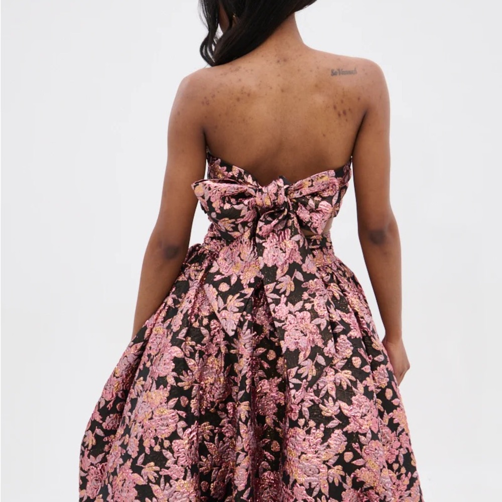 AKIRA Pink Floral Strapless Bubble Dress - Picture 2 of 7